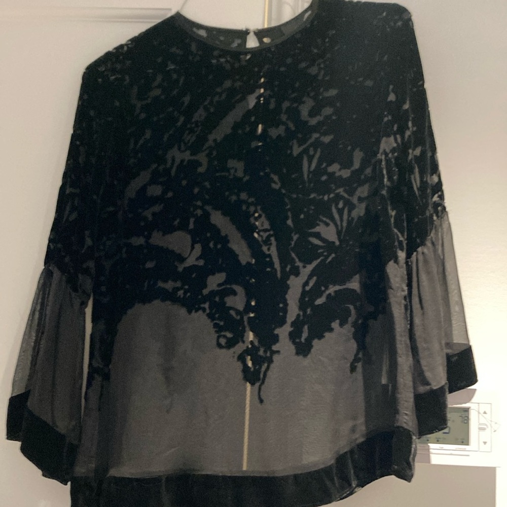 Black velvet burnout top